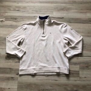 Cream Neutral Quarter Zip Tommy Hilfiger Pull Over Sweater